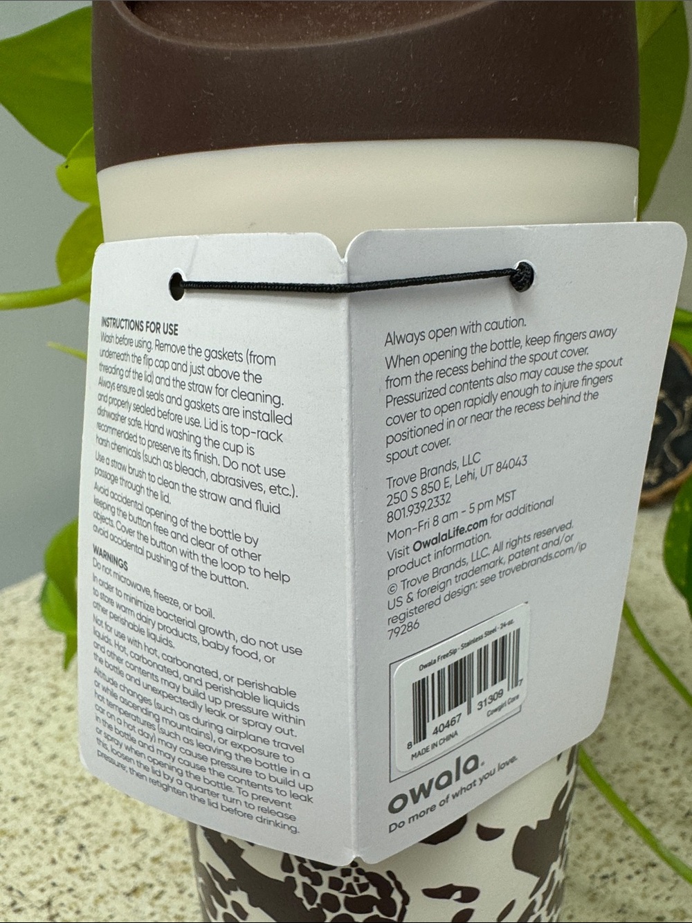 Owala Insulated Water Bottle Limited Edition Cow Print - Picture 3 of 4
